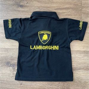Lamborghini Kids Black Polo Logo Shirt XS